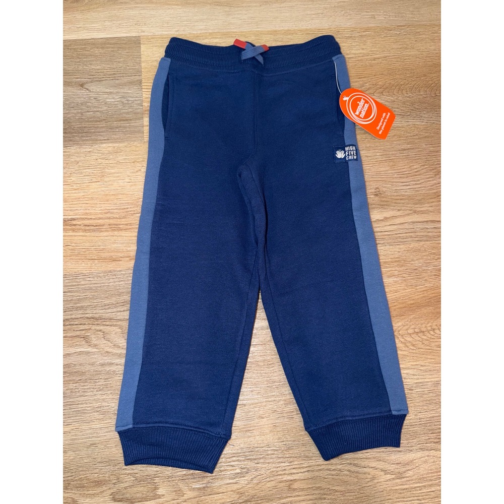 Boys Navy Blue Fleece Jogger Sweatpants Size 4 NWT